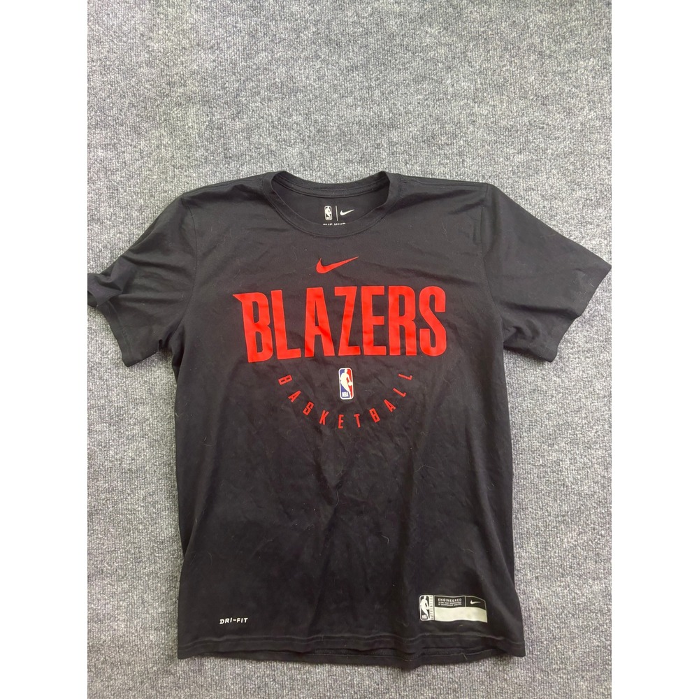 Nike Portland Trail Blazers T-Shirt Mens Medium Black Dri-FIT NBA Basketball Tee
